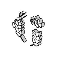 Kranz Ohren von Weizen isometrisch Symbol Vektor Illustration