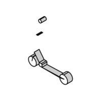 trete Roller Kind Freizeit isometrisch Symbol Vektor Illustration