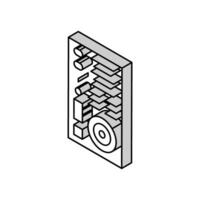 schützend Kleidung Werkzeug Arbeit isometrisch Symbol Vektor Illustration