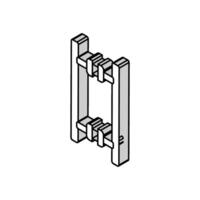 glas dörr hårdvara hårdvara möbel passande isometrisk ikon vektor illustration