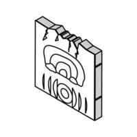 tsunami jordbävning isometrisk ikon vektor illustration