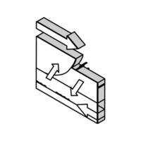 verwandeln Erdbeben isometrisch Symbol Vektor Illustration