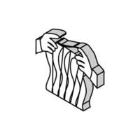 Stricken Hände Stricken wolle isometrisch Symbol Vektor Illustration