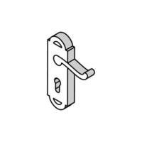 sperren Tür Hardware- Möbel passend zu isometrisch Symbol Vektor Illustration