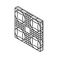 pachisi Tafel und Stücke isometrisch Symbol Vektor Illustration