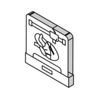 3d tryckt mänsklig organ framtida teknologi isometrisk ikon vektor illustration