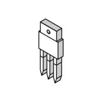 Transistor elektronisch Komponente isometrisch Symbol Vektor Illustration