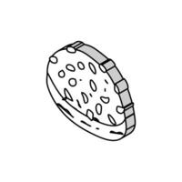 Mandel Brötchen Essen Mahlzeit isometrisch Symbol Vektor Illustration