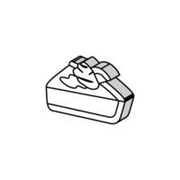 Schlüssel Limette Kuchen Scheibe Süss Essen isometrisch Symbol Vektor Illustration