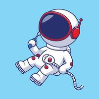 söt astronaut flytande med innehav verktyg tecknad serie vektor ikoner illustration. platt tecknad serie begrepp. lämplig för några kreativ projekt.