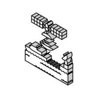 Marine Satellit Kommunikation isometrisch Symbol Vektor Illustration