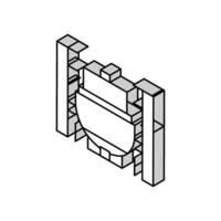 varv tillverkning bearbeta isometrisk ikon vektor illustration