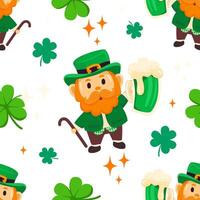 nahtlos Muster St Patrick's Tag Elemente. Vektor Illustration.