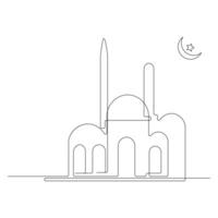 kontinuierlich Single Linie glücklich eid al fitr Kunst Vektor Design und Illustration