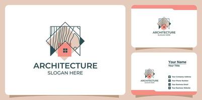 byggnad arkitekt logotyp och företag kort vektor