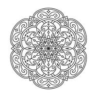 Gliederung Mandala dekorativ und Zier Design zum Färbung Seite vektor