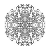 Vektor Gliederung Mandala dekorativ und Zier Design zum Färbung Seite