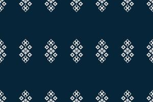 traditionell ethnisch Motive Ikat geometrisch Stoff Muster Kreuz Stich.ikat Stickerei ethnisch orientalisch Pixel Marine Blau Hintergrund. abstrakt, vektor, illustration. Textur, Schal, Dekoration, Tapete. vektor