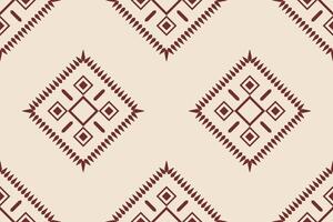 traditionell etnisk ikat motiv tyg mönster geometrisk stil.afrikansk ikat broderi etnisk orientalisk mönster brun grädde bakgrund tapet. abstrakt, vektor, illustration.texture, ram, dekoration. vektor