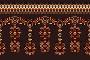 traditionell ethnisch Motive Ikat geometrisch Stoff Muster Kreuz Stich.ikat Stickerei ethnisch orientalisch Pixel braun Hintergrund. abstrakt, vektor, illustration. Textur, Schal, Dekoration, Tapete. vektor