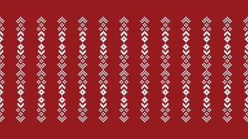 traditionell ethnisch Motive Ikat geometrisch Stoff Muster Kreuz Stich.ikat Stickerei ethnisch orientalisch Pixel rot Hintergrund. abstrakt, vektor, illustration. Textur, Weihnachten, Dekoration, Tapete. vektor