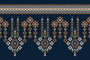 traditionell ethnisch Motive Ikat geometrisch Stoff Muster Kreuz Stich.ikat Stickerei ethnisch orientalisch Pixel Marine Blau Hintergrund. abstrakt, vektor, illustration. Textur, Schal, Dekoration, Tapete. vektor