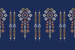 traditionell ethnisch Motive Ikat geometrisch Stoff Muster Kreuz Stich.ikat Stickerei ethnisch orientalisch Pixel Marine Blau Hintergrund. abstrakt, vektor, illustration. Textur, Schal, Dekoration, Tapete. vektor