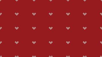 süß Herz Liebe Valentinstag Motive geometrisch Stoff Muster Kreuz Stich.ikat Stickerei ethnisch orientalisch Pixel rot Hintergrund. abstrakt, vektor, illustration. Textur, Weihnachten, Dekoration, Tapete. vektor