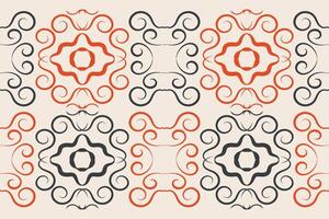 traditionell etnisk ikat motiv tyg mönster geometrisk stil.afrikansk ikat broderi etnisk orientalisk mönster brun grädde bakgrund tapet. abstrakt, vektor, illustration.texture, ram, dekoration. vektor
