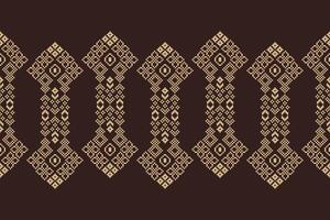 traditionell ethnisch Motive Ikat geometrisch Stoff Muster Kreuz Stich.ikat Stickerei ethnisch orientalisch Pixel braun Hintergrund. abstrakt, vektor, illustration. Textur, Schal, Dekoration, Tapete. vektor