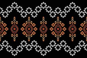 traditionell ethnisch Motive Ikat geometrisch Stoff Muster Kreuz Stich.ikat Stickerei ethnisch orientalisch Pixel schwarz Hintergrund.abstrakt, Vektor, Illustration. Textur, Schal, Dekoration, Tapete. vektor