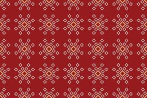 traditionell ethnisch Motive Ikat geometrisch Stoff Muster Kreuz Stich.ikat Stickerei ethnisch orientalisch Pixel rot Hintergrund. abstrakt, vektor, illustration. Textur, Weihnachten, Dekoration, Tapete. vektor