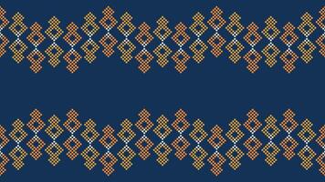 traditionell ethnisch Motive Ikat geometrisch Stoff Muster Kreuz Stich.ikat Stickerei ethnisch orientalisch Pixel Marine Blau Hintergrund. abstrakt, vektor, illustration. Textur, Schal, Dekoration, Tapete. vektor