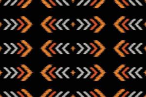 traditionell ethnisch Ikat Motiv Stoff Muster geometrisch Stil.afrikanisch Ikat Stickerei ethnisch orientalisch Muster schwarz Hintergrund Hintergrund. abstrakt, Vektor, Illustration. Textur, Rahmen, Dekoration. vektor