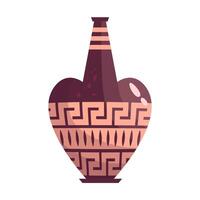 griechisch Vase uralt Krug isoliert. Keramik Vase mit griechisch Symbol. Karikatur Vektor Illustration. Keramik Krug Steingut Antiquität Design