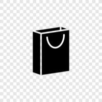 schwarz Einkaufen Tasche Symbol vektor