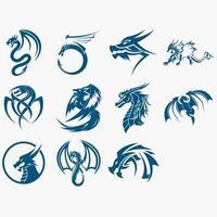 samling av drake logotyper vektor
