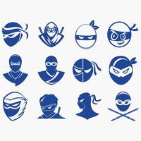 samling av ninja logotyper vektor