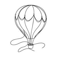 heiß Luft Ballon Linie Kunst Vektor Illustration