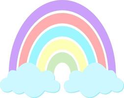 regnbåge med moln vektorillustration vektor