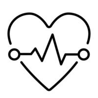 Vektor isoliert Linie Symbol von Herz mit Kardiogramm. Symbol von Digital Gesundheit und Medizin.