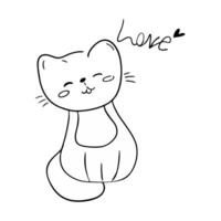 süß Katze mit ein Herz, Vektor Illustration