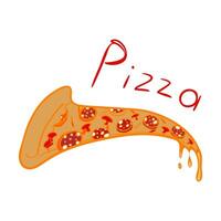pizza med ett inskrift för design vektor