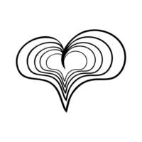 en hjärta dragen med en svart penna, vektor illustration