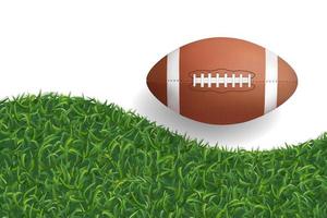 amerikansk fotboll boll med grönt gräs textur bakgrund. vektor. vektor