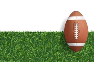 amerikansk fotboll boll på grönt gräs textur bakgrund. vektor. vektor