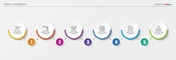 infographic bearbeta design med ikoner och 6 alternativ eller steg. vektor