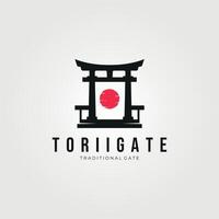 torii Tor Silhouette Logo Vektor Jahrgang Illustration Vorlage