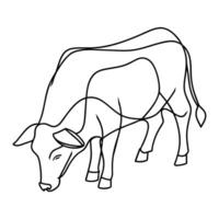Kuh Tier kontinuierlich Linie Kunst auf Weiß Hintergrund vektor