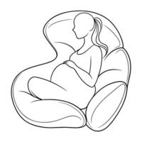 Schwangerschaft Frauen kontinuierlich Linie Kunst Zeichnung vektor